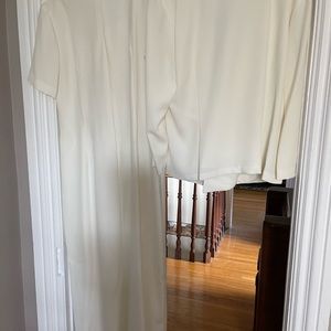 Long ivory dress with matching jacket.  Beautiful beading,detail on dress jacket